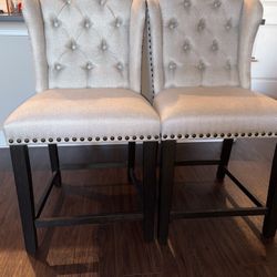 2 Beautiful Tufted Bar Stools