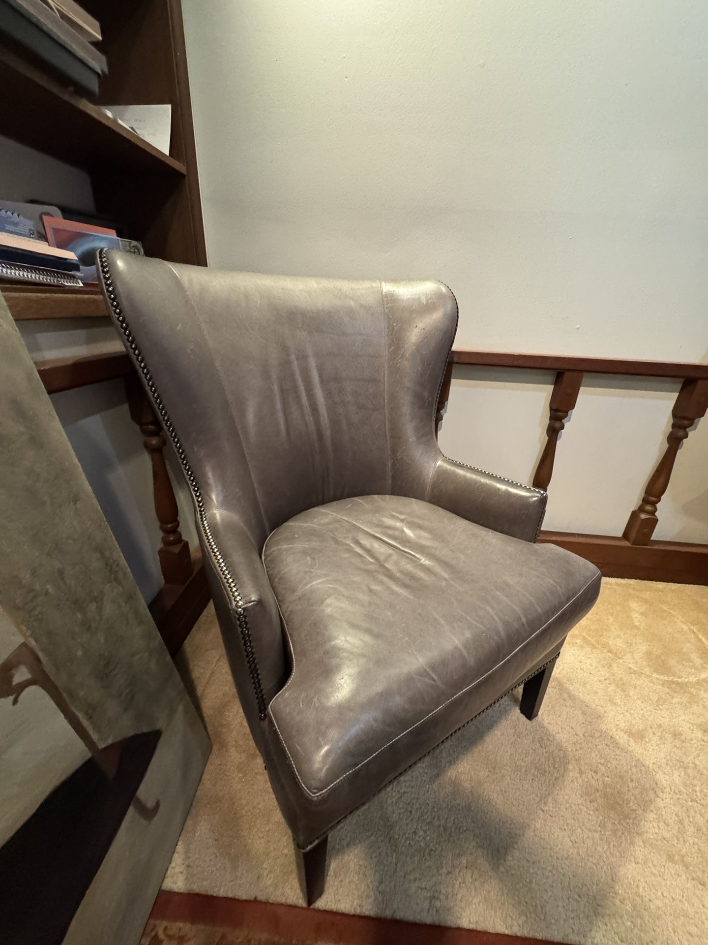 Crate And Barrel Wingback Leather Chair