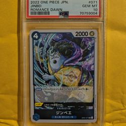 2022 One Piece Japanese Jinbei Romance Dawn #071 PSA 10