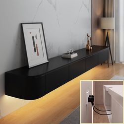 47in Floating TV Stand Large Floating TV Shelves Wall Mounted Multi Storage Compartment TV Media Console Floating TV Cabinet Bench Under TV Large Stor