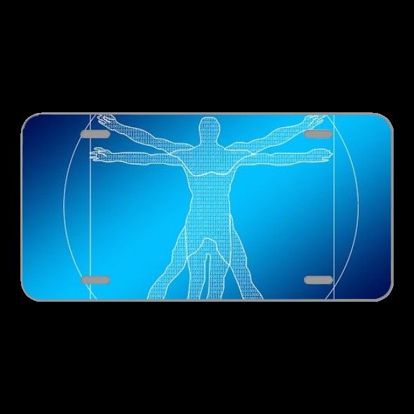 License Plate Novelty Car Front Person Man Binary Null One