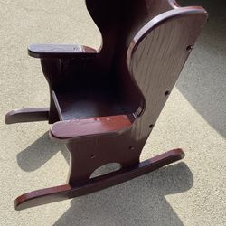 Amish Cherry Oak Wood Child Doll Chair Vintage