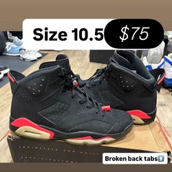 Jordan retro 6s infrared size 10.5 broken tab