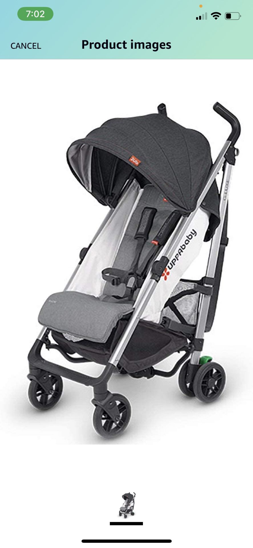 G-Lux Uppababy Stroller - Jordan (Charcoal/Silver) NEW