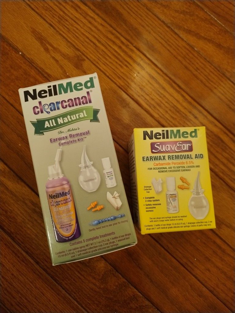 NeilMed clear canal and suavear earwax removal kits
