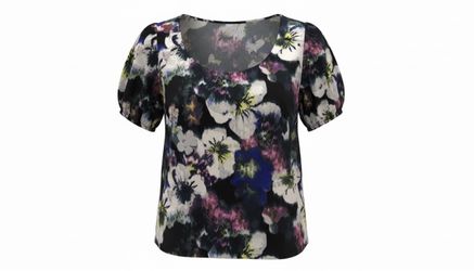 Floral Print Short Sleeve Blouse