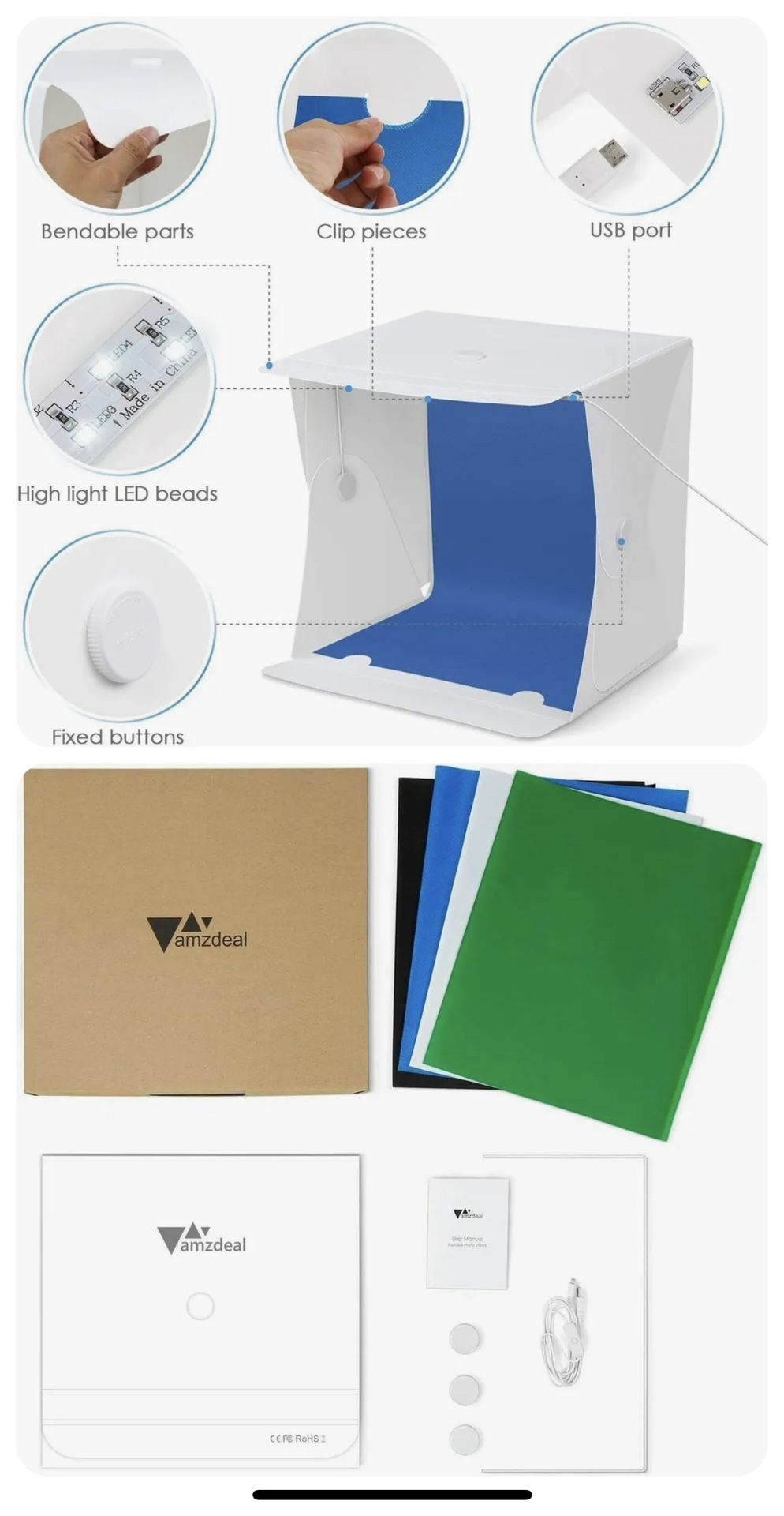 Amzdeal Mini Studio Light Box (new)