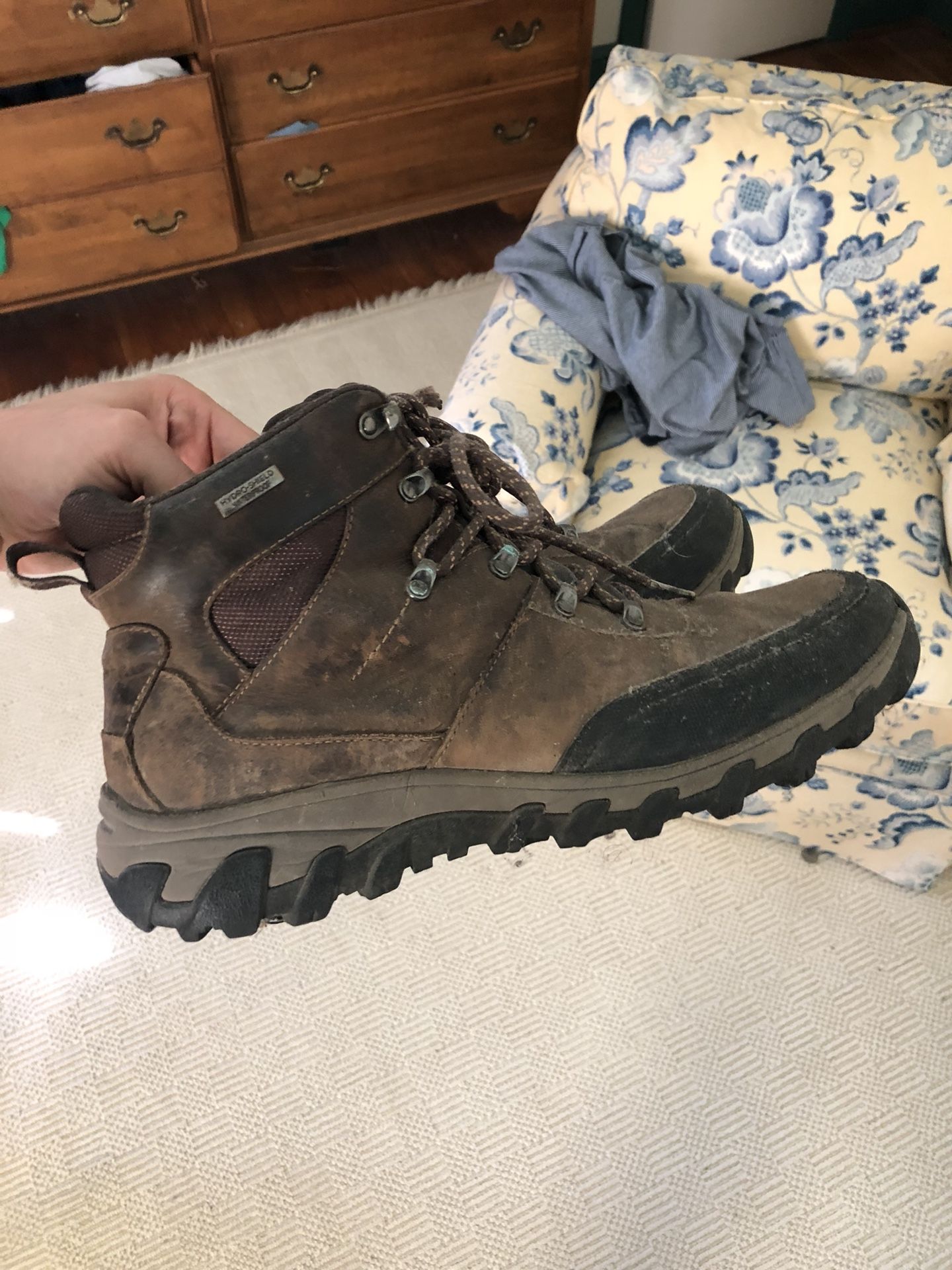 Waterproof hiking boots, size 10.5