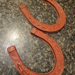 Horseshoes rubber orange/rust colored set of 2
