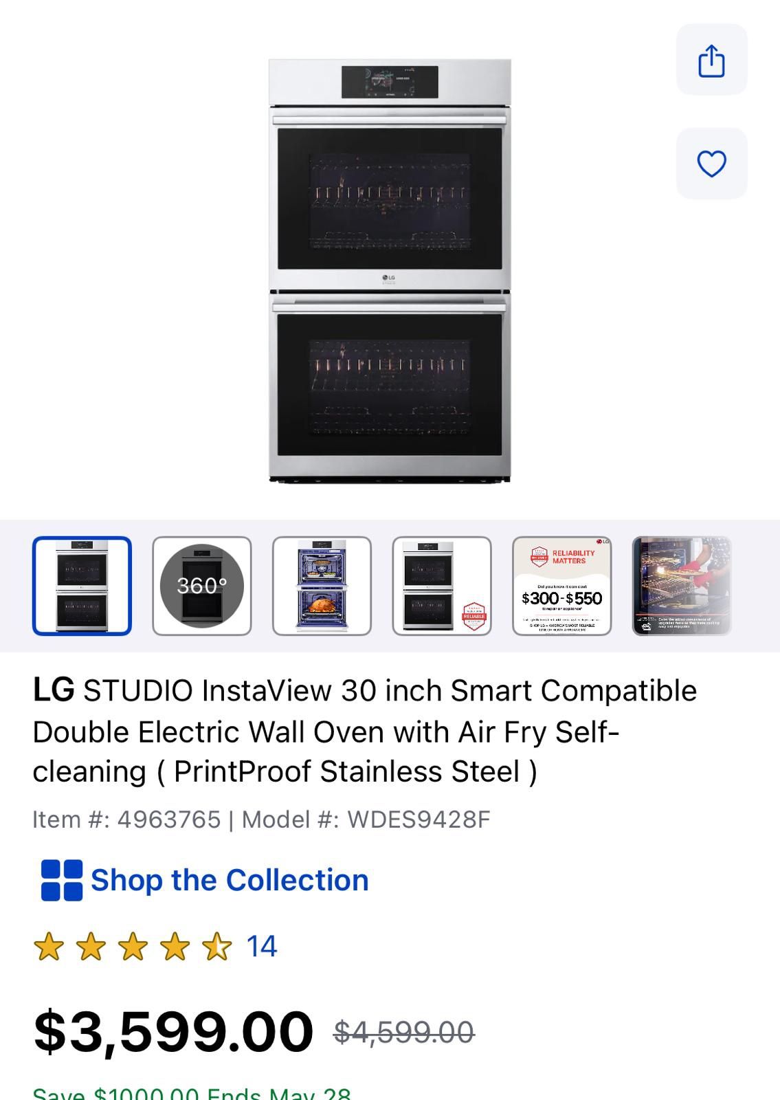 Lg Double Oven New Never Used