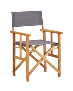 NEW! Director Chair Brown wood frame, dark grey