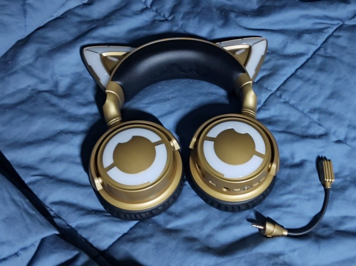   Gold Cat Ear Headphones 