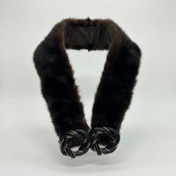 Vintage Elegant Chocolate Dark Brown Mink Fur Belt