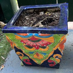 Talavera Ceramic Glazed Planter