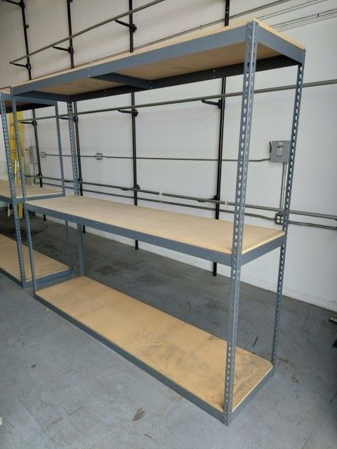Shelving 96 in W X 18 in D Boltless Garage Shed Storage Shelves Heavy Duty Stronger Than Homedepot & Lowes Racks Delivery Available