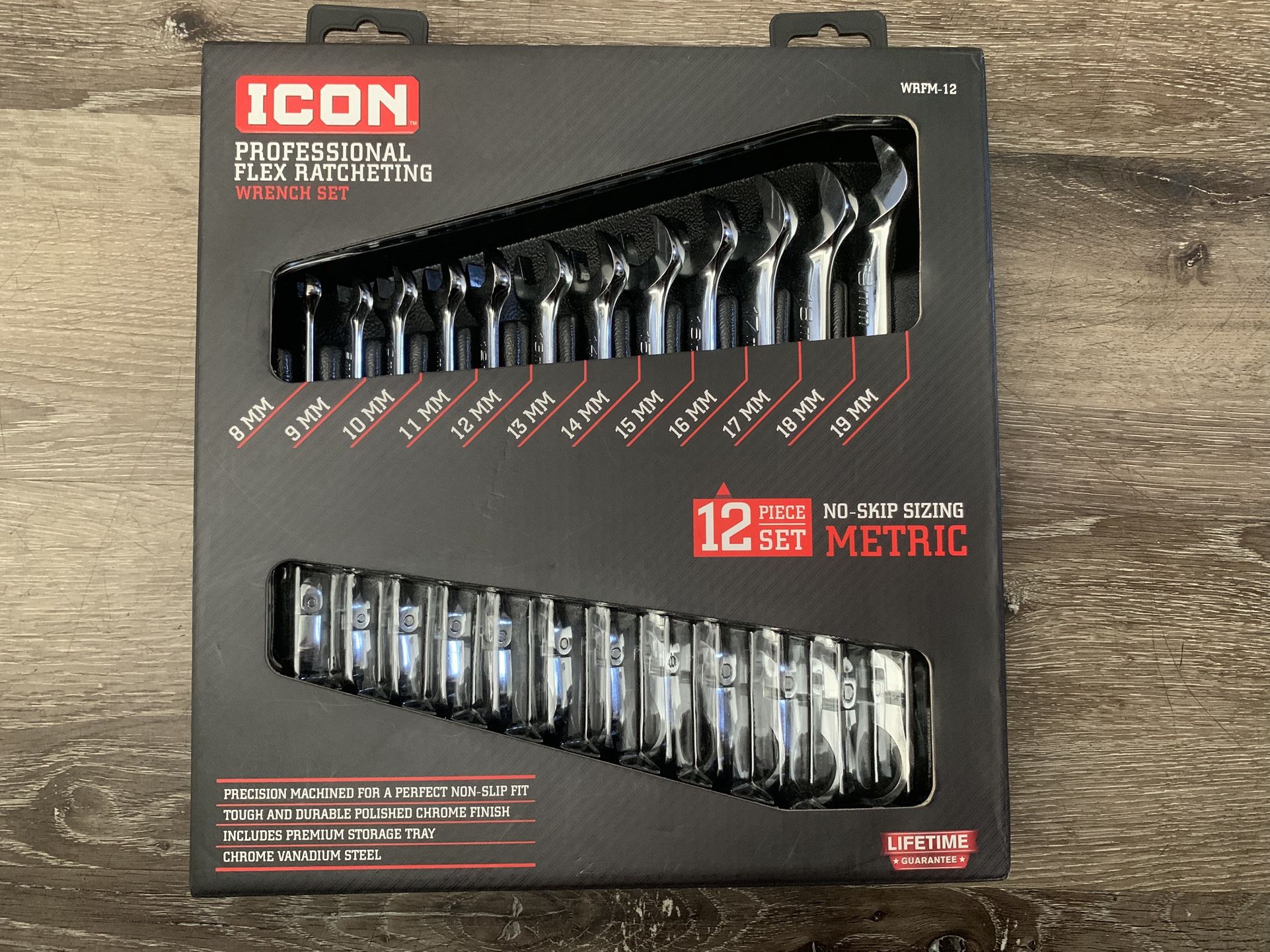 Icon 12pc Flex Head Ratchet Wrench Set (metric)