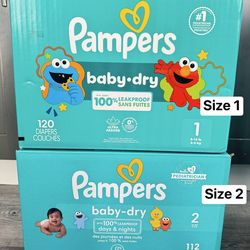 Pampers Baby-Dry size 1, size 2