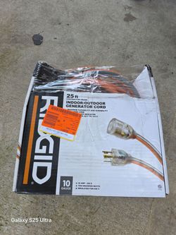Ridgi 25ft Heavy Duty generator extension cord new $60 Price FIRM/ Nueva PRECIO FIRME $60