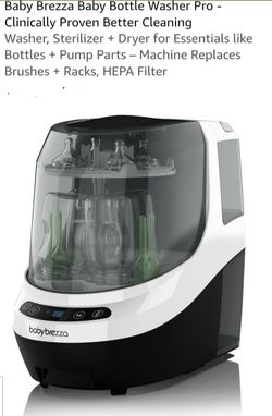 Baby Brezza Baby Bottle Washer Pro - Clinically Proven Better Cleaning
Washer, Sterilizer + Dryer for Essentials like Bottles + Pump Parts – Machine R