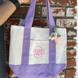Mini Traders Joe Bag With Pendant 