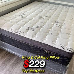 King Bamboo Plush Comfort Europillow Top 12inch Mattress 