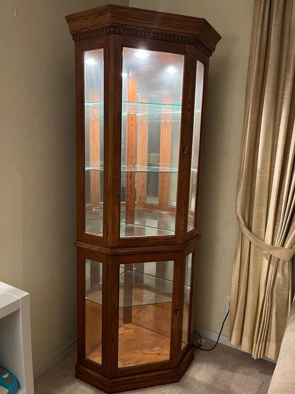 Vintage Corner Display Cabinet ( Curio)
