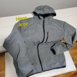 Like New Mens Medium Free Country Hooded Jacket Zippered Pockets 