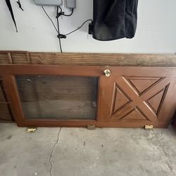 Solid Wood Exterior Door With Glass Panel
