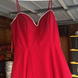 Red Dress With Diamonds On Top