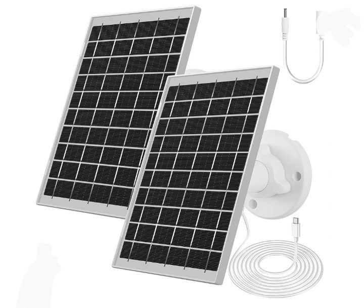New 2 Pack Ring Camera Solar Panel, 7W Small Solar Panels Supply for Ring Stick Up Cam Battery, Ring Spotlight Cam Plus/Pro, IP65 Waterproof 2 For $30