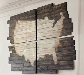 Pottery Barn reclaimed wood 4 panel wall art