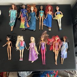 Barbie Disney doll lot of 12 