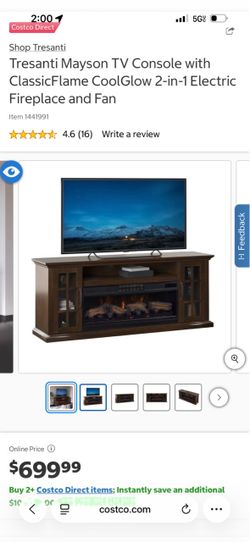 Electric fireplace/tv console