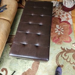 Fake Leather Ottoman With Storage