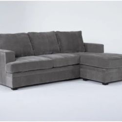 Charcoal Sofa With Reversible Chaise 