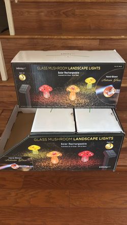 Infinity X1 Solar Landscape Light Glass Mushroom (3 Pack)