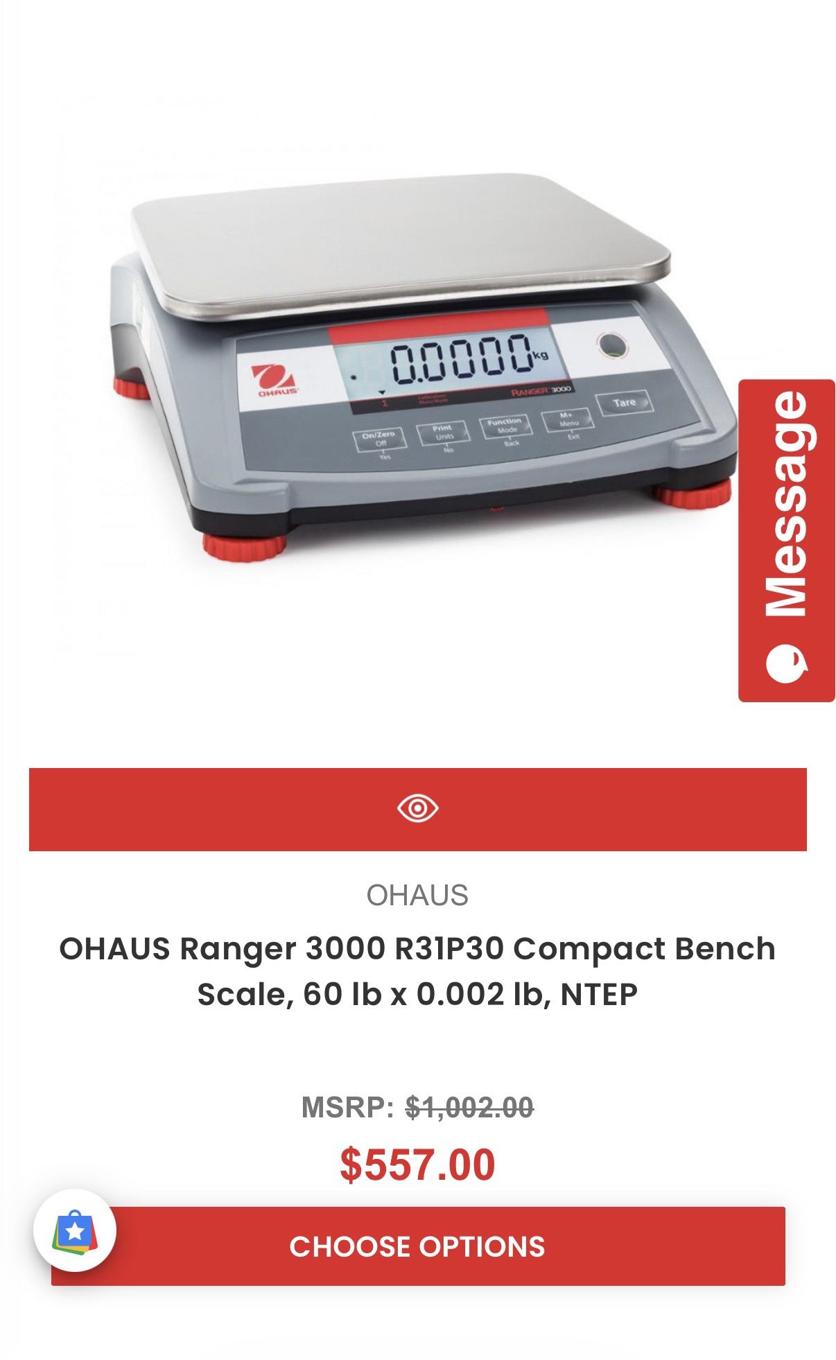 Ohaus Ranger 3000 Scale