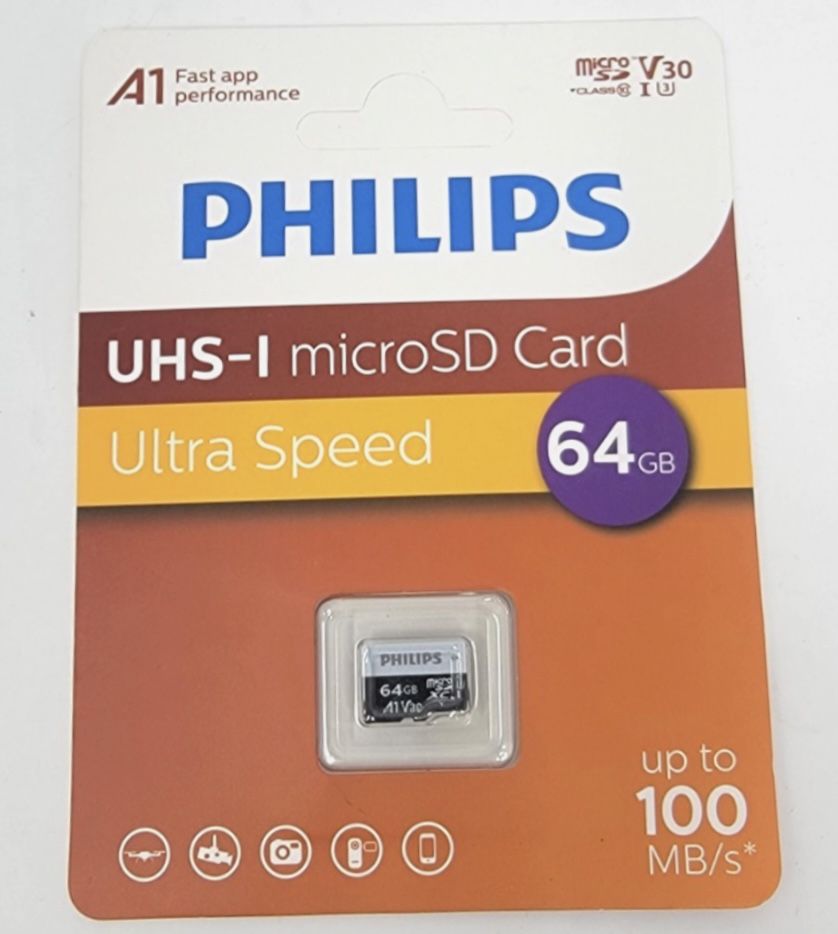 PHILIPS microSD Card 64GB U3 V30 NEW!! NIB