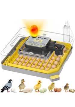 IBKINXX Automatic Egg Incubator with Humidity Control, Egg Candler, Auto Egg Turner & External Water Refill