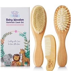 Baby Wooden Hair Brush Comb Set