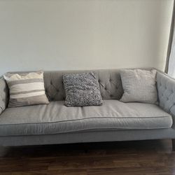 Gray Couch With 3 Pillows