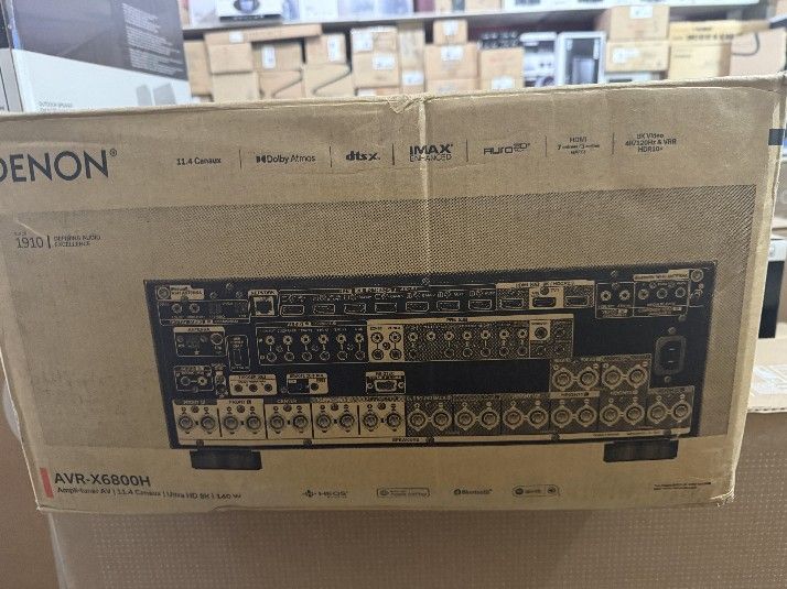 Denon AVR-X6800H 11x 140W RMS
11.4-channel home theater receiver with Dolby Atmos, Bluetooth, Apple AirPlay 2, and Amazon Alexa compatibility