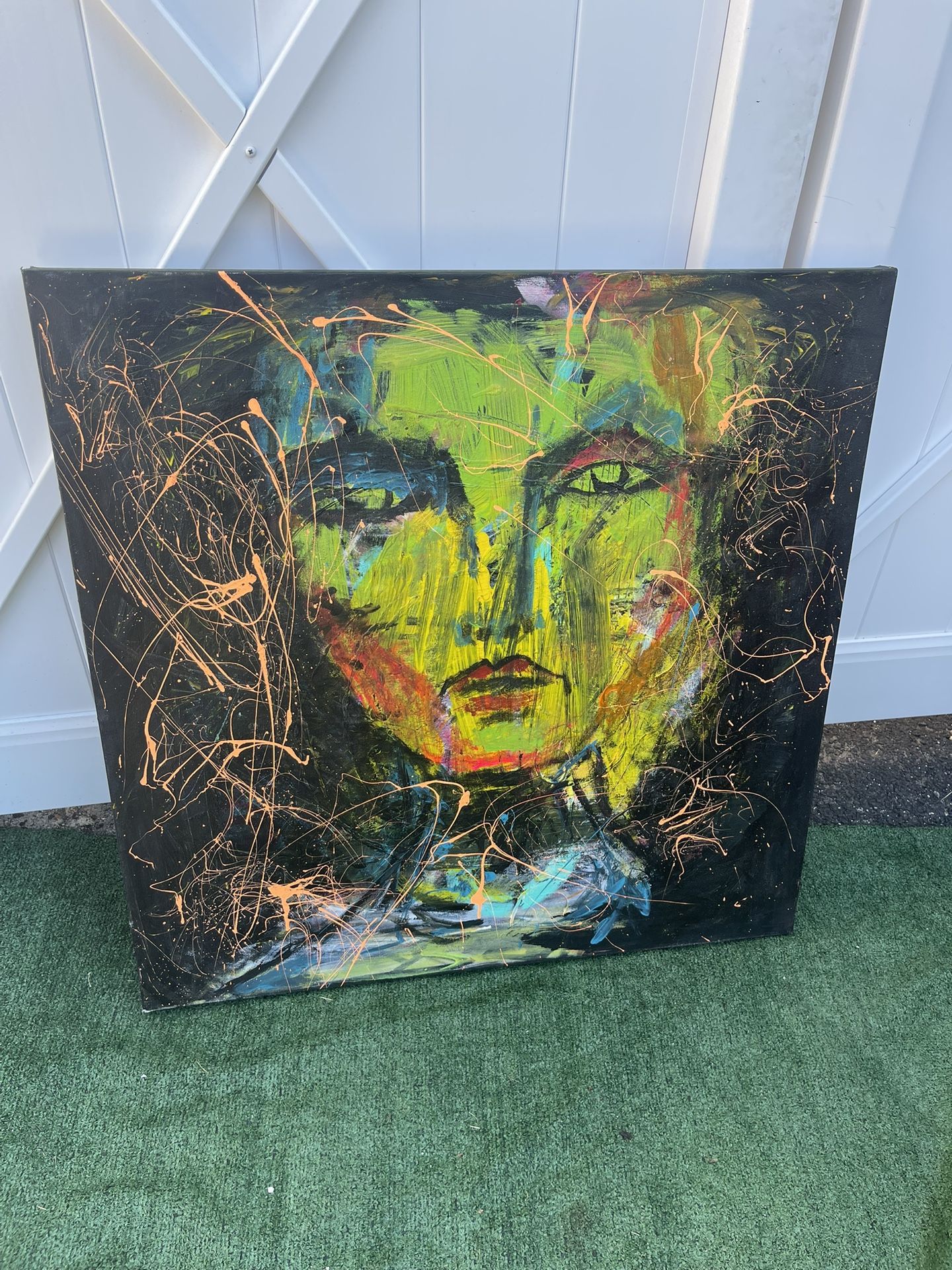 Contemporary Abstract Face Art - Colorful Expressionist Painting