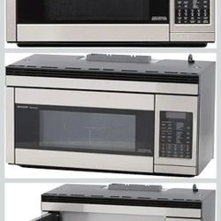 Sharp R1874T 1.1 cu. ft. 850W Sharp Stainless Steel Over-the-Range Convection Microwave Oven
