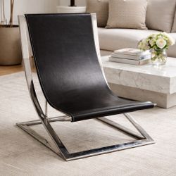 Ralph Lauren Chrome & Leather  Chair 
