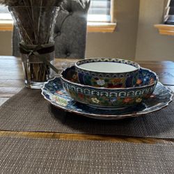 Vintage Kutahya Turkish Ceramic Serving Set – Hand-Painted Floral Design