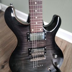 IYV 6 String IP-350 TBK PRS Solid-Body Electric Guitar, Trans Black

