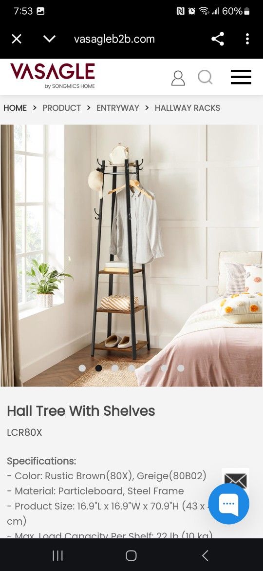 Book Shelf/Hall Tree With Shelves
