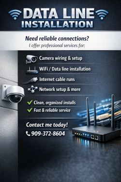 Data line running and camera installation