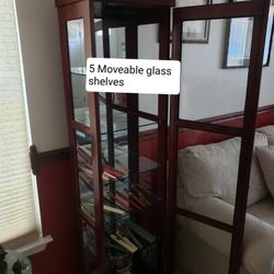 Curio CABINET Multiple Moveable Shelves
